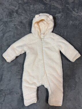 Wonder Nation Baby Cream Sherpa Bear Hooded Bunting 6–9 Months